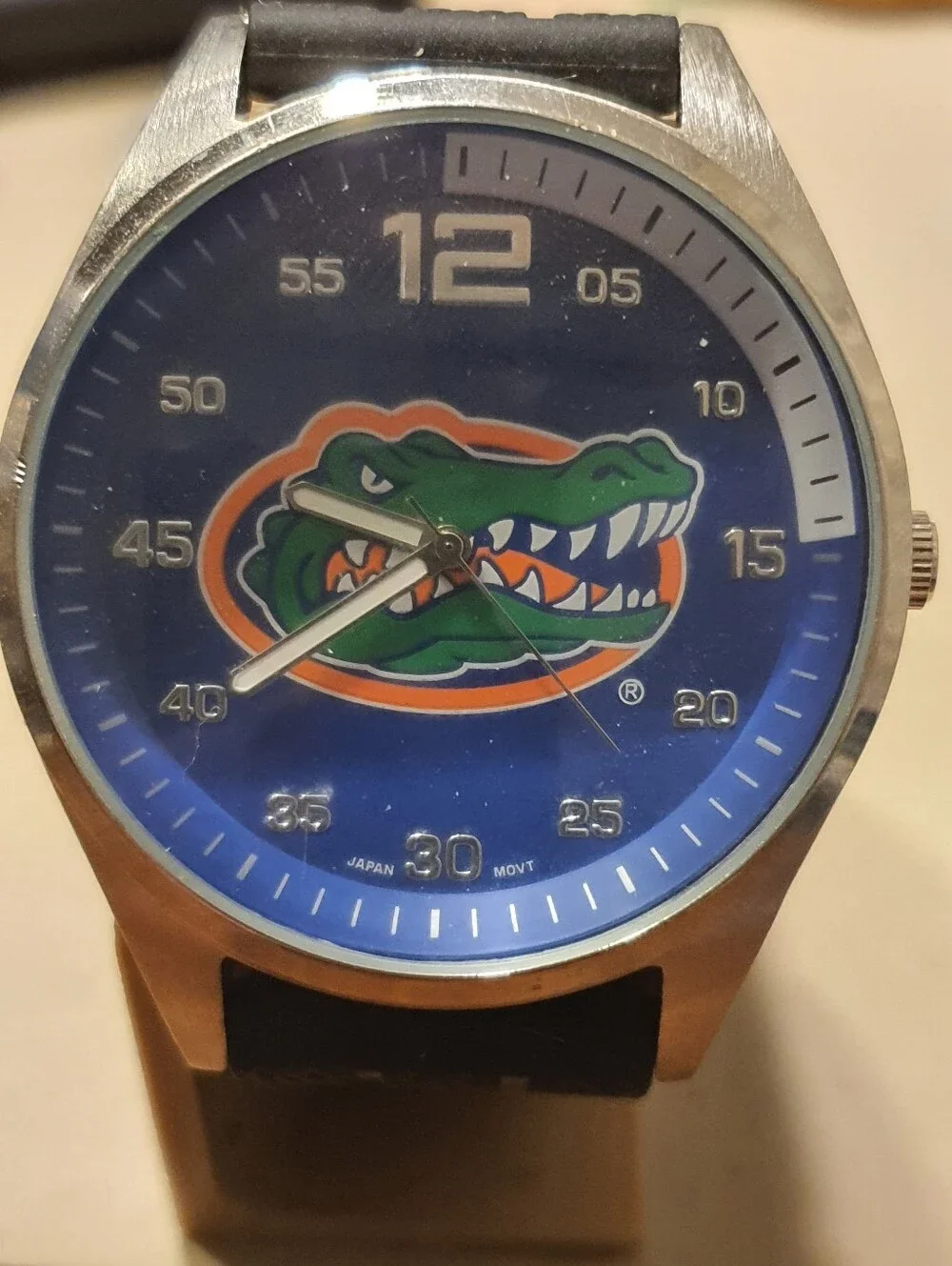 FTH  Enterprises Florida Gators Silver/Blue Silicone Logo Men's Watch
